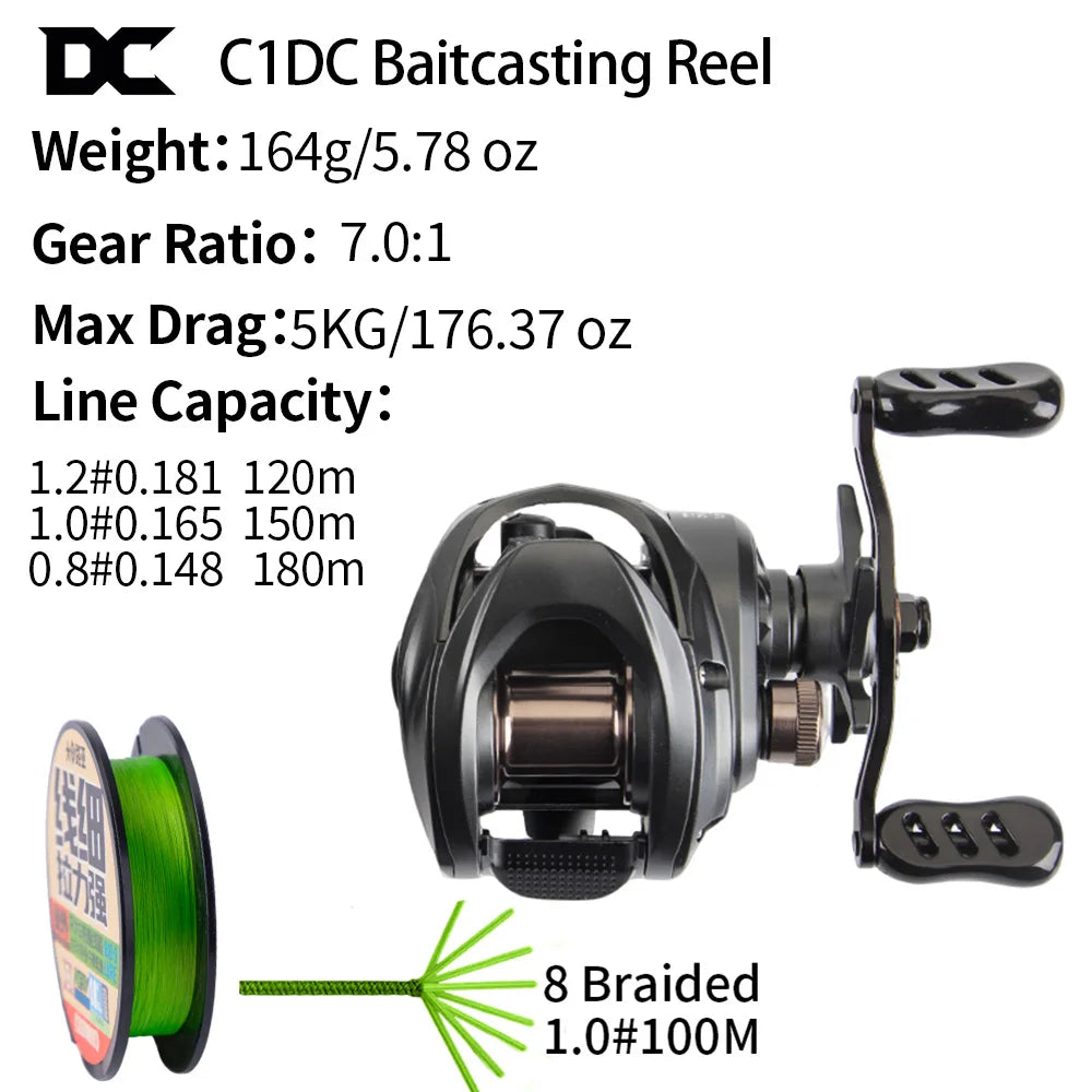 FishingFans C1DC Baitcasting Reel With Digital Control For Long Casting