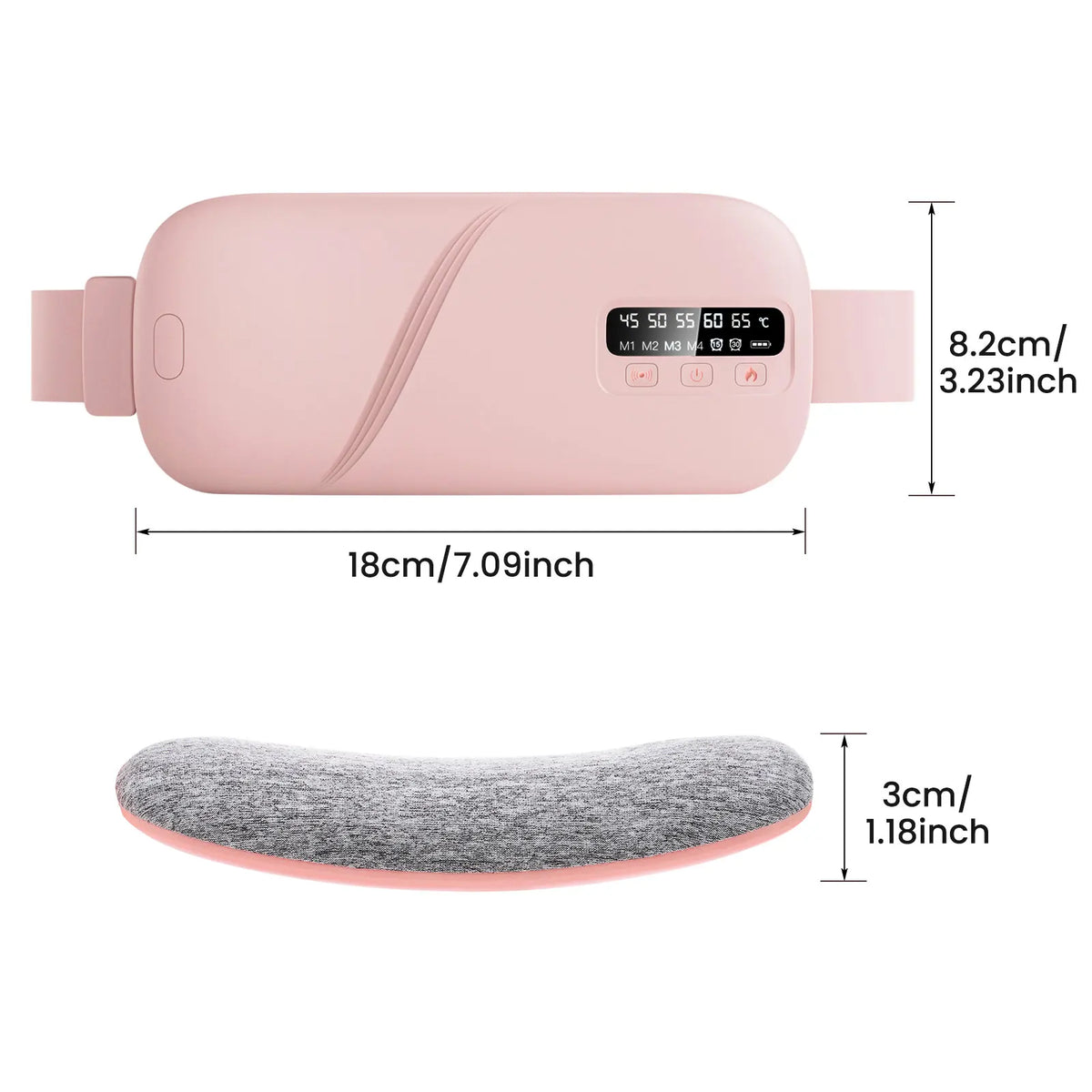 Cordless Rechargeable Heating Pad Vibrating Massage Belt For Waist