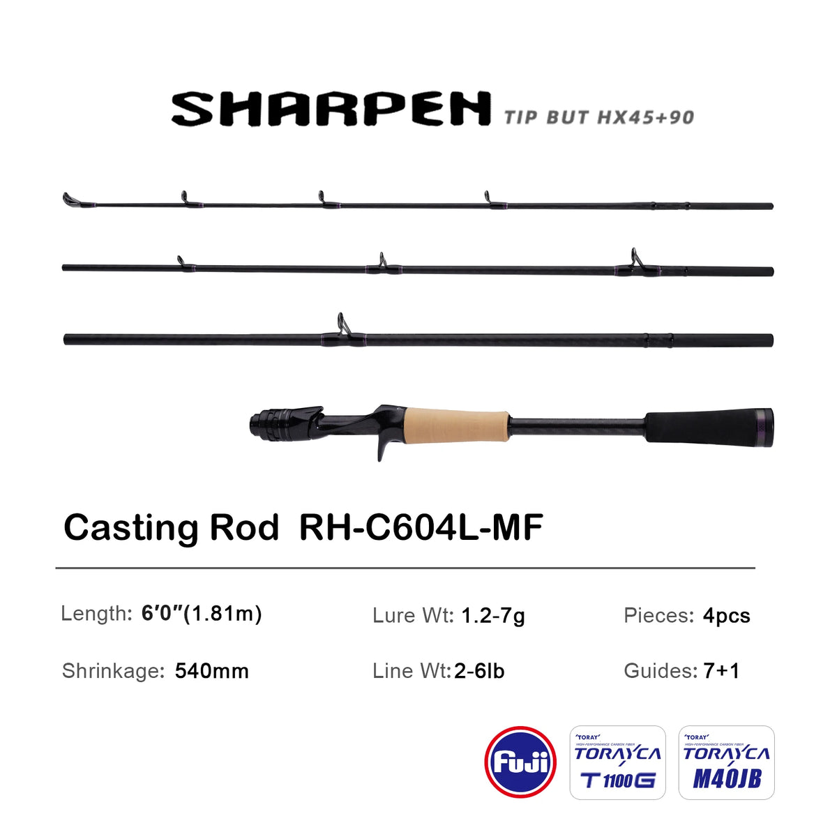 PURELURE Travel Soft Lure Spinning and Casting Fishing Rods