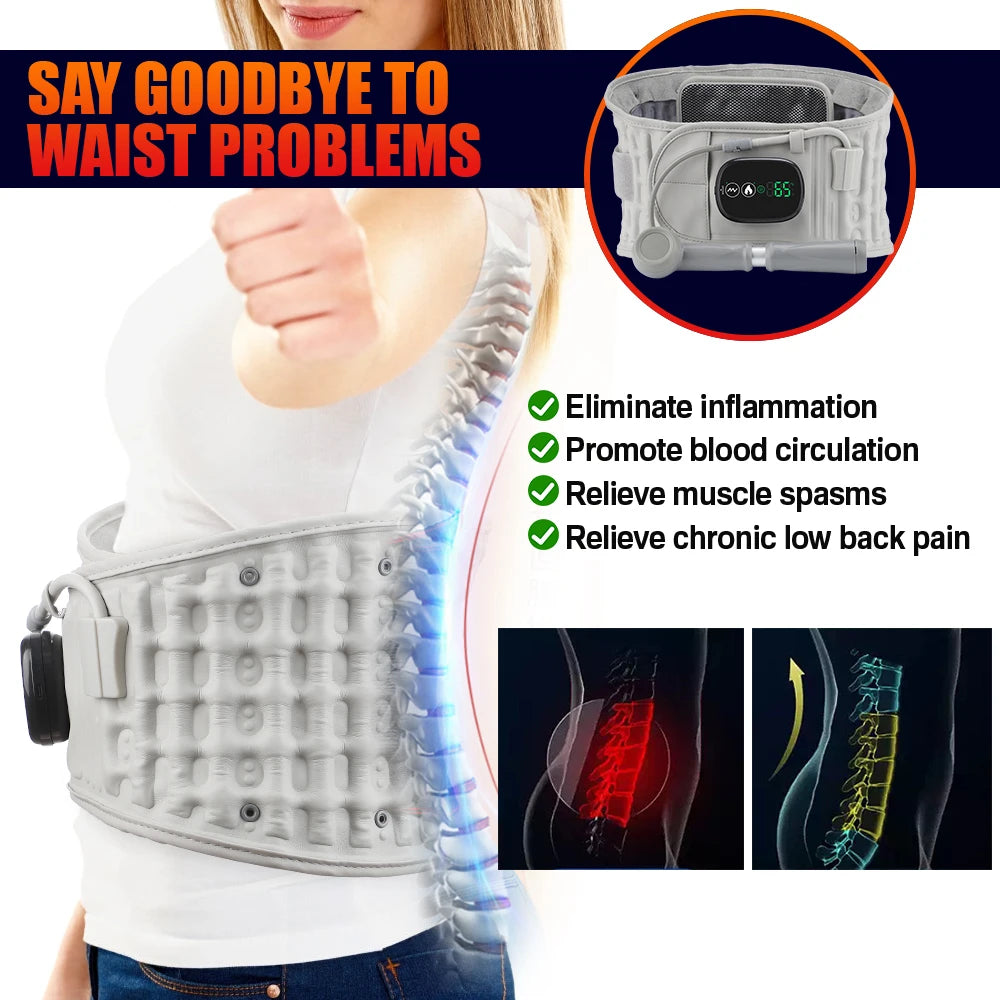 Moajaza Cordless Heated Lumbar Support Airbag Waist Massager