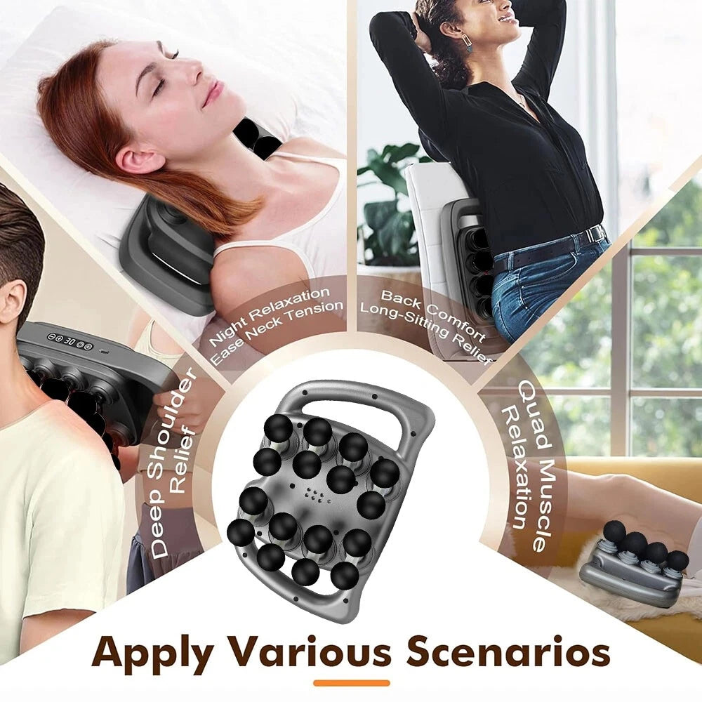 16 Speed Fascia Gun Deep Tissue Percussion Massager With Battery