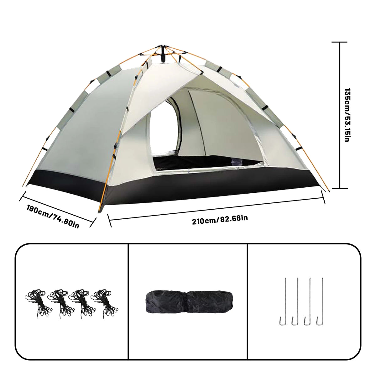 Pakicetus Instant Auto Pop Up Sun Rain Shelter Camping Tent
