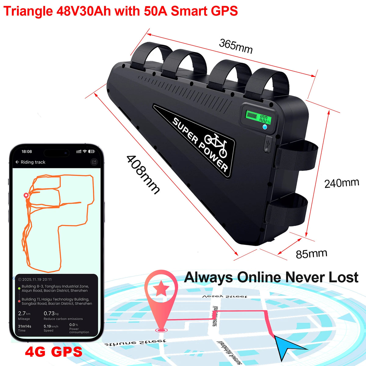 UNITPACKPOWER 48V 60V Electric Bike Battery Pack With 21700 Cells