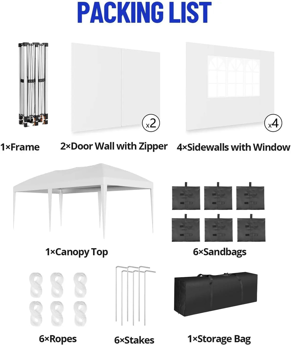Garvee Folding Waterproof Pop Up Canopy Tent With Window Sidewalls