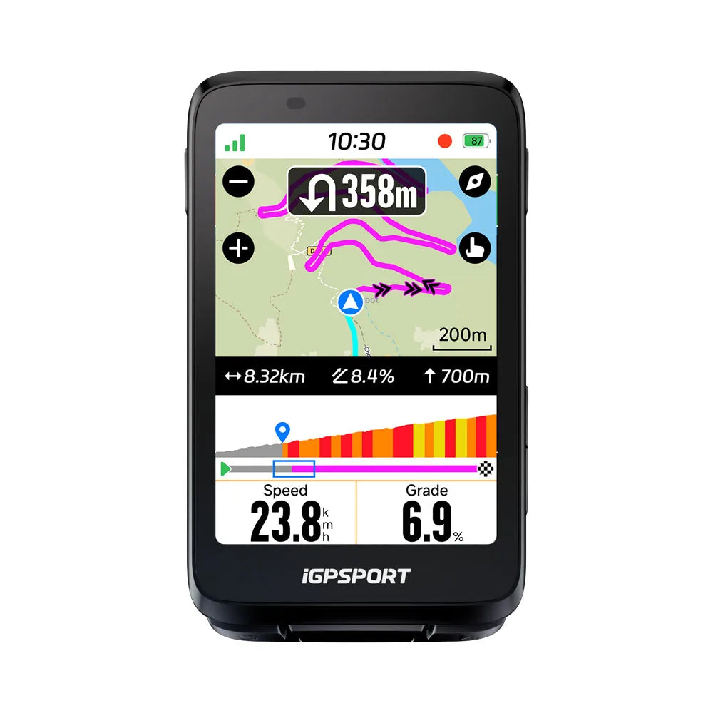 iGPSPORT BiNavi Bike Computer Touchscreen Navigation 35 Hours Battery IPX7