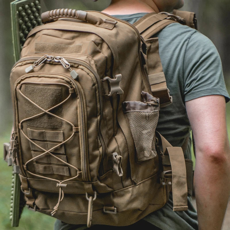 LQARMY 65L Outdoor Tactical Backpack Men Unisex Durable Nylon Hiking Bag