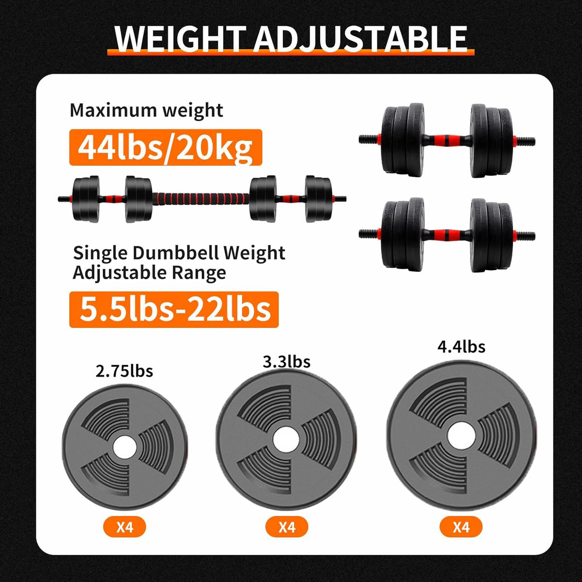 Adjustable Dumbbell And Barbell Set For Home Gym Strength Training