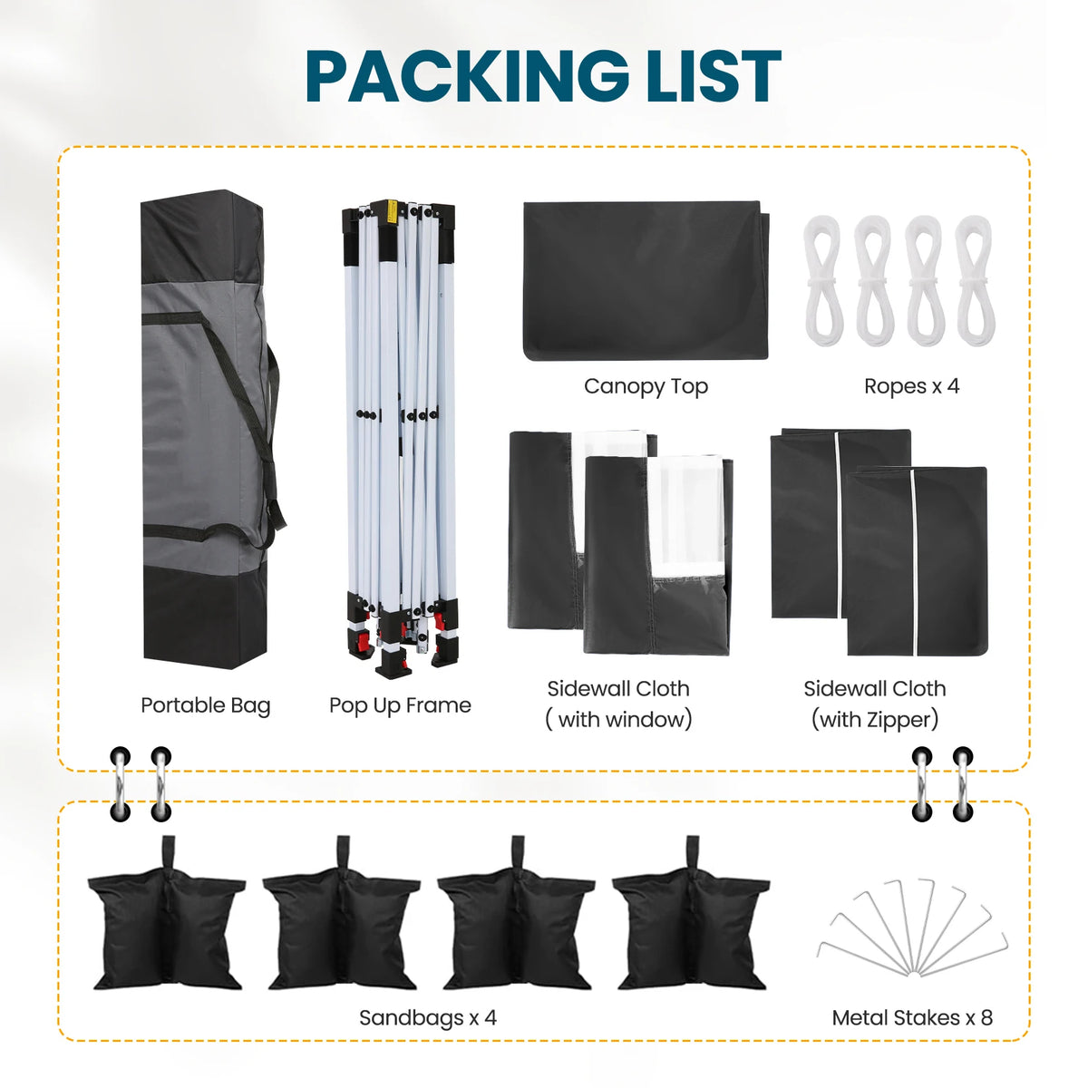 Hoteel Pop Up Canopy Tent Walls Accessories Kit Waterproof Instant Shelter