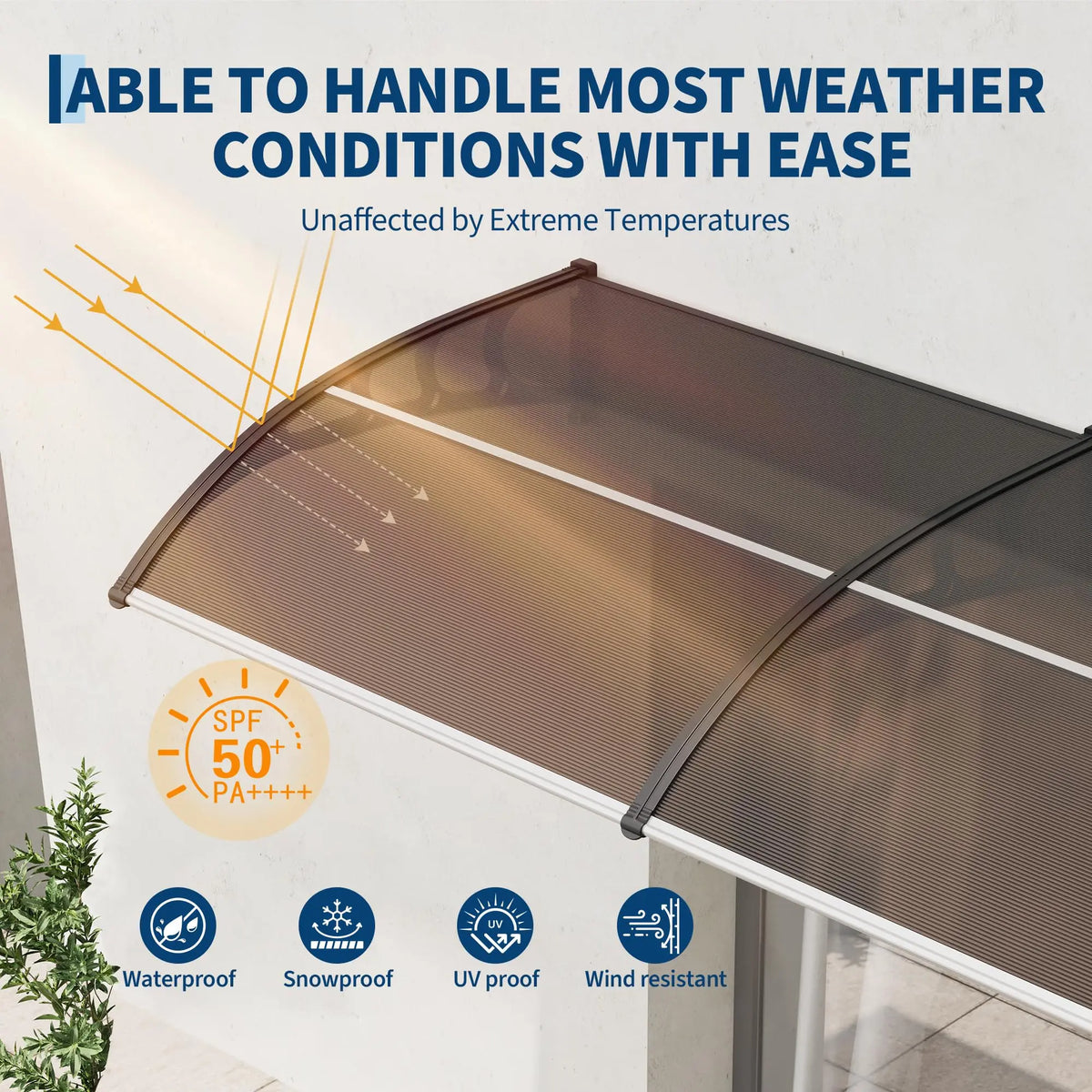 Heavy Duty Polycarbonate Window Door Awning Outdoor Canopy