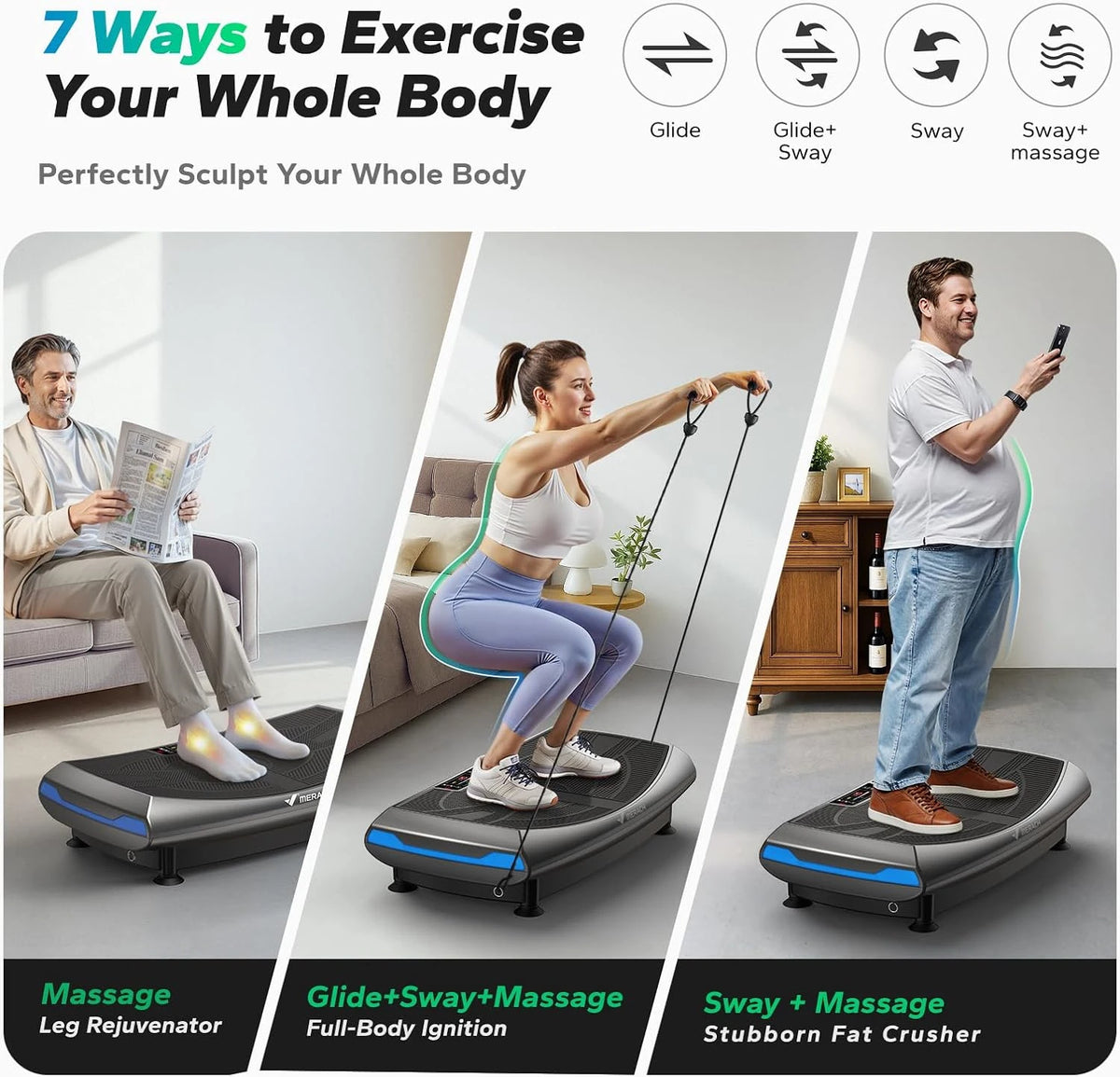 Merach Vibration Plate Exercise Machine Full Body Workout Platform