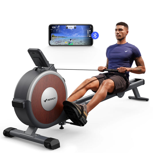Merach Magnetic Rowing Machine 16 Levels Quiet Dual Slide Rail