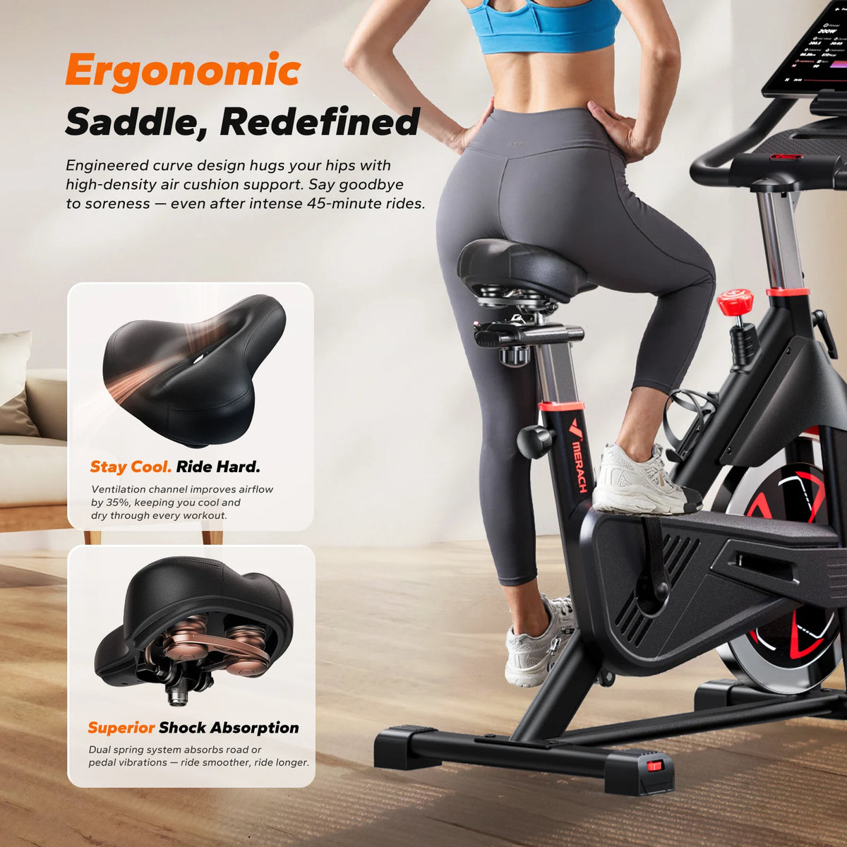 Merach Indoor Cycling Bike With Magnetic Resistance And Bluetooth