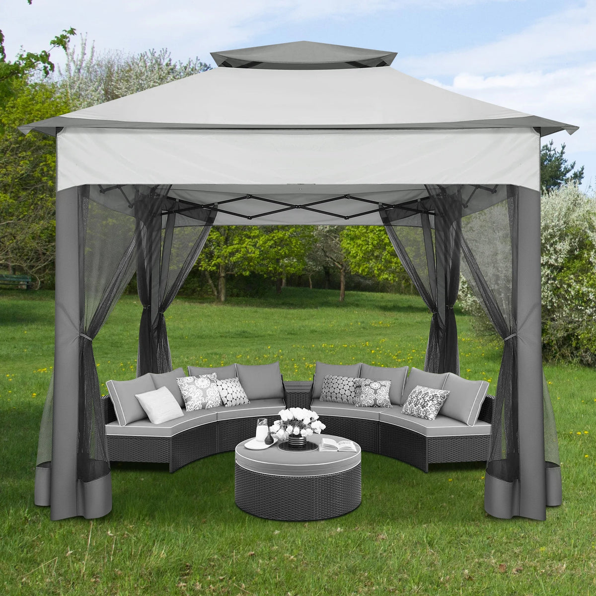 Tooluck Pop Up Gazebo Mosquito Netting Outdoor Canopy Tent