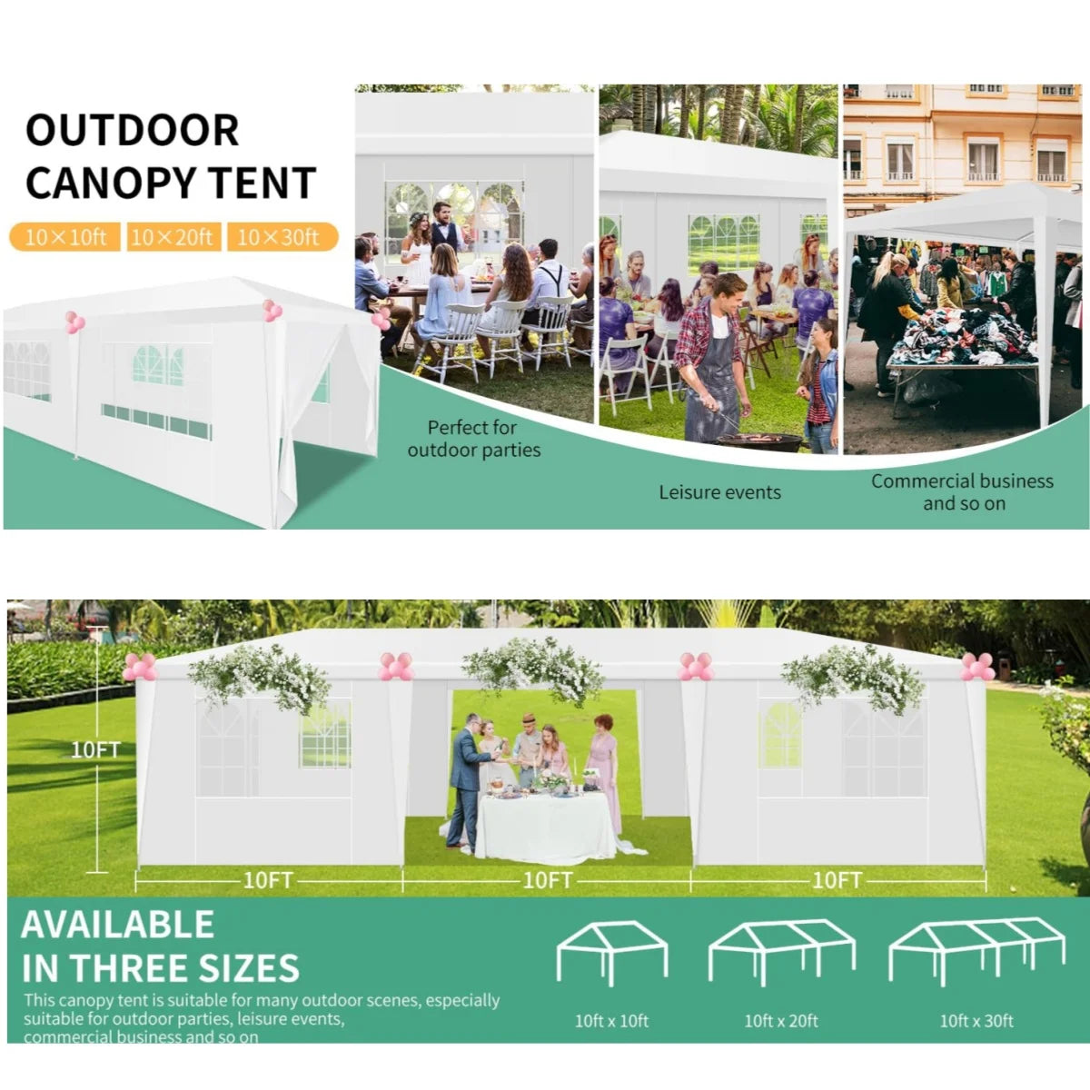 Tooluck Outdoor Party Tent With Waterproof Canopy And Frame