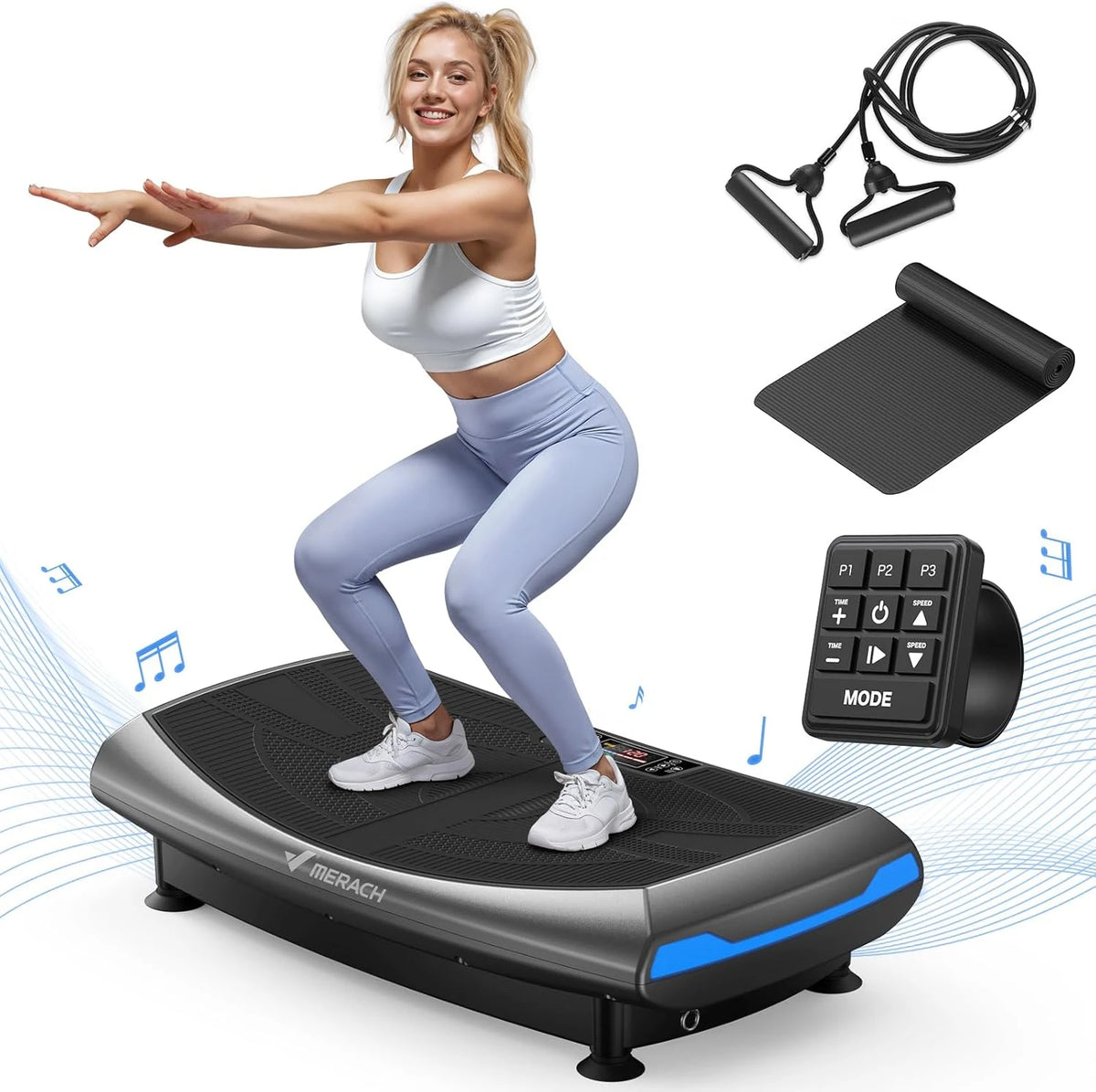 Merach Vibration Plate Exercise Machine Full Body Workout Platform