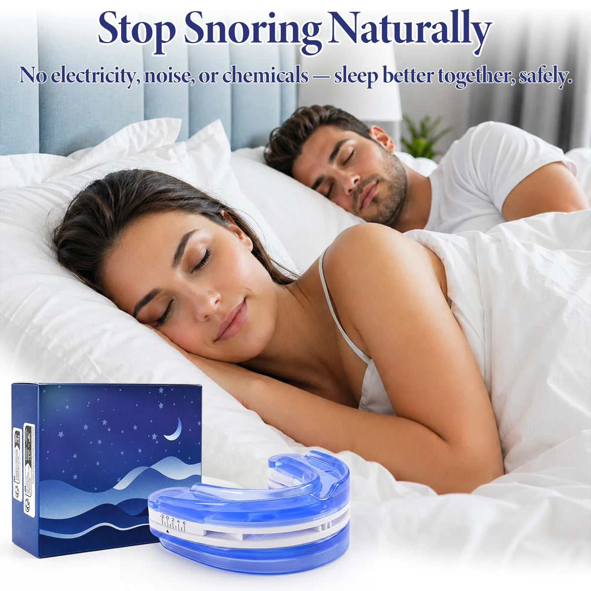 Adjustable Anti Snoring Mouthpiece Custom Fit Night Guard For Adults