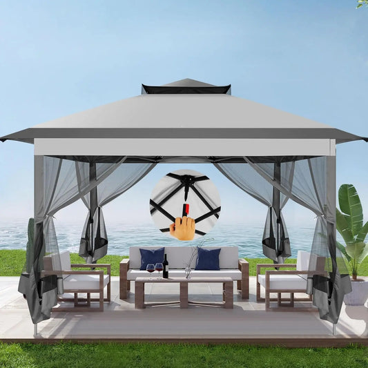 Tooluck Pop Up Gazebo Mosquito Netting Outdoor Canopy Tent