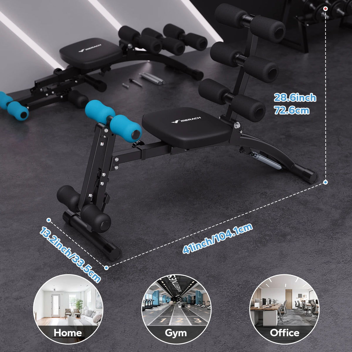MERACH Adjustable Ab Training Bench For Home Gym Workouts