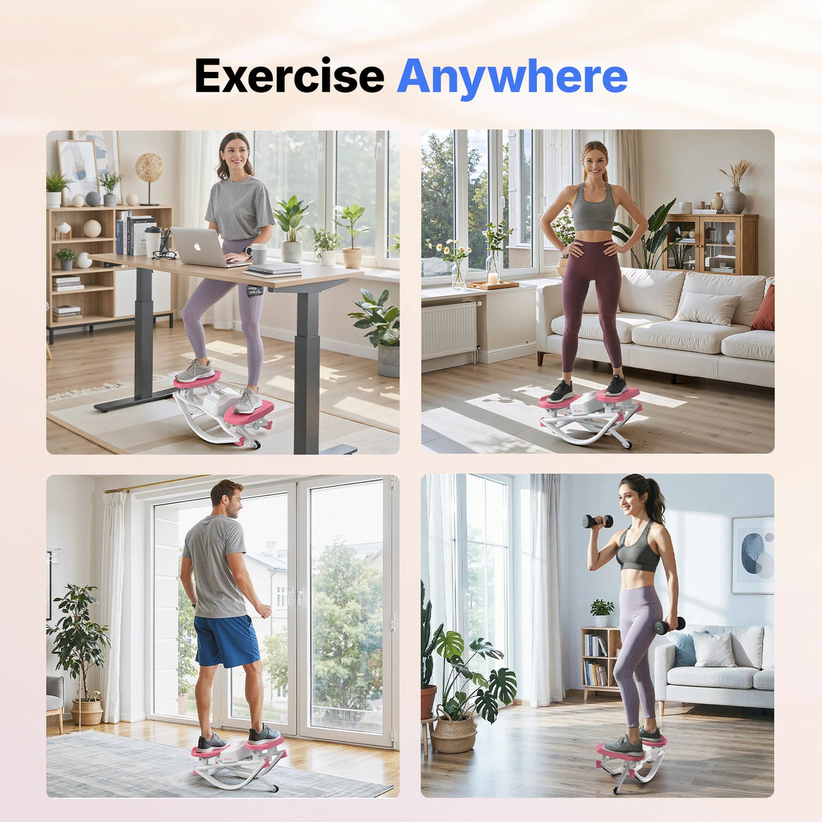 Merach Rocking Stepper Ab Twister Board Silent Core Exercise Equipment