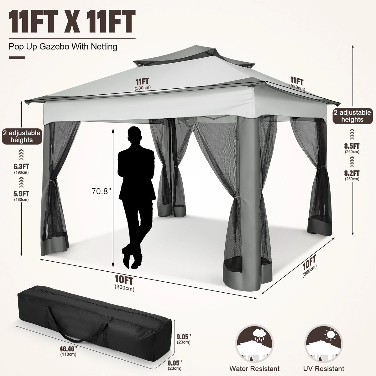 Tooluck Pop Up Gazebo Mosquito Netting Outdoor Canopy Tent