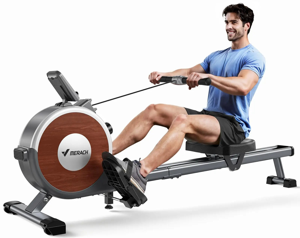 Merach Magnetic Rowing Machine 16 Levels Quiet Dual Slide Rail