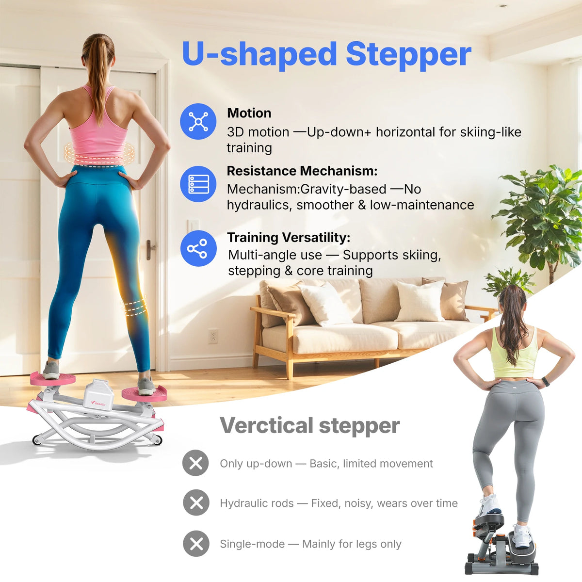 Merach Rocking Stepper Ab Twister Board Silent Core Exercise Equipment