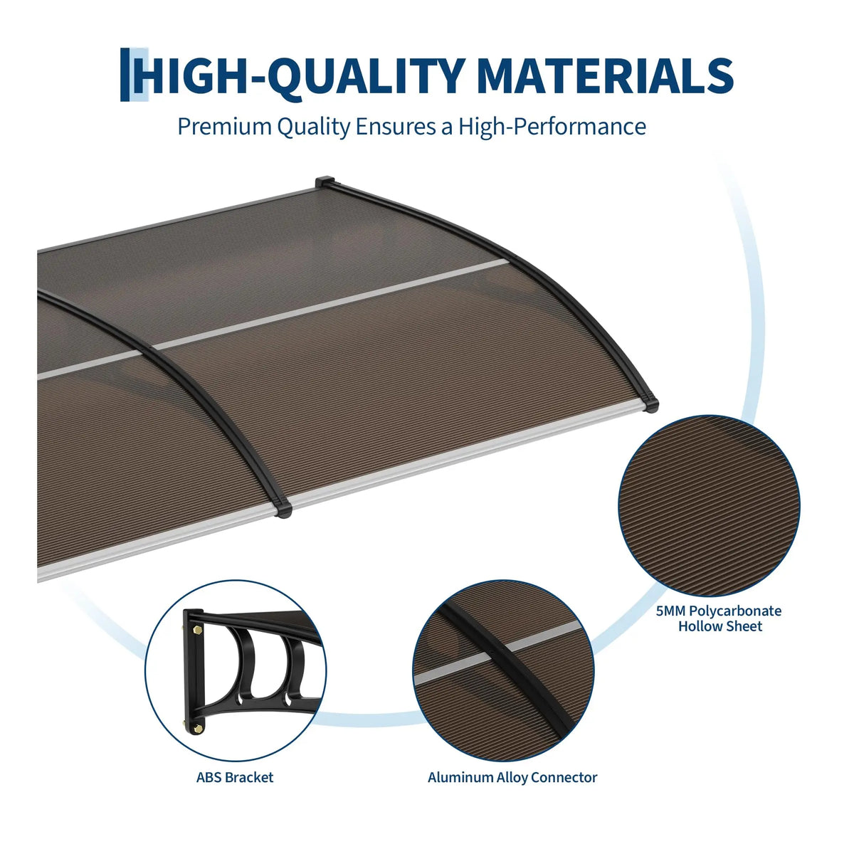 Heavy Duty Polycarbonate Window Door Awning Outdoor Canopy