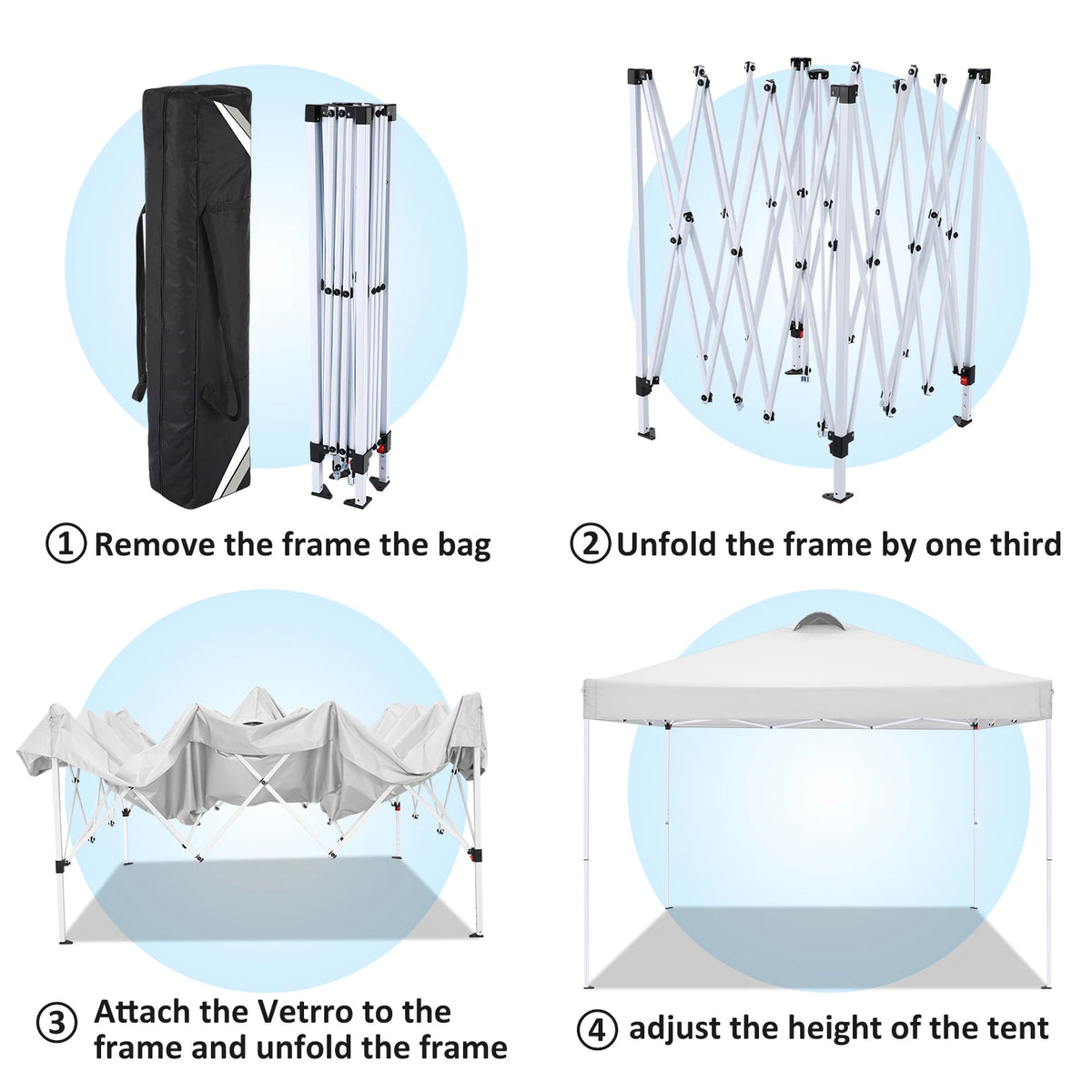 Tooluck Waterproof Pop Up Canopy Tent With Four Sidewalls