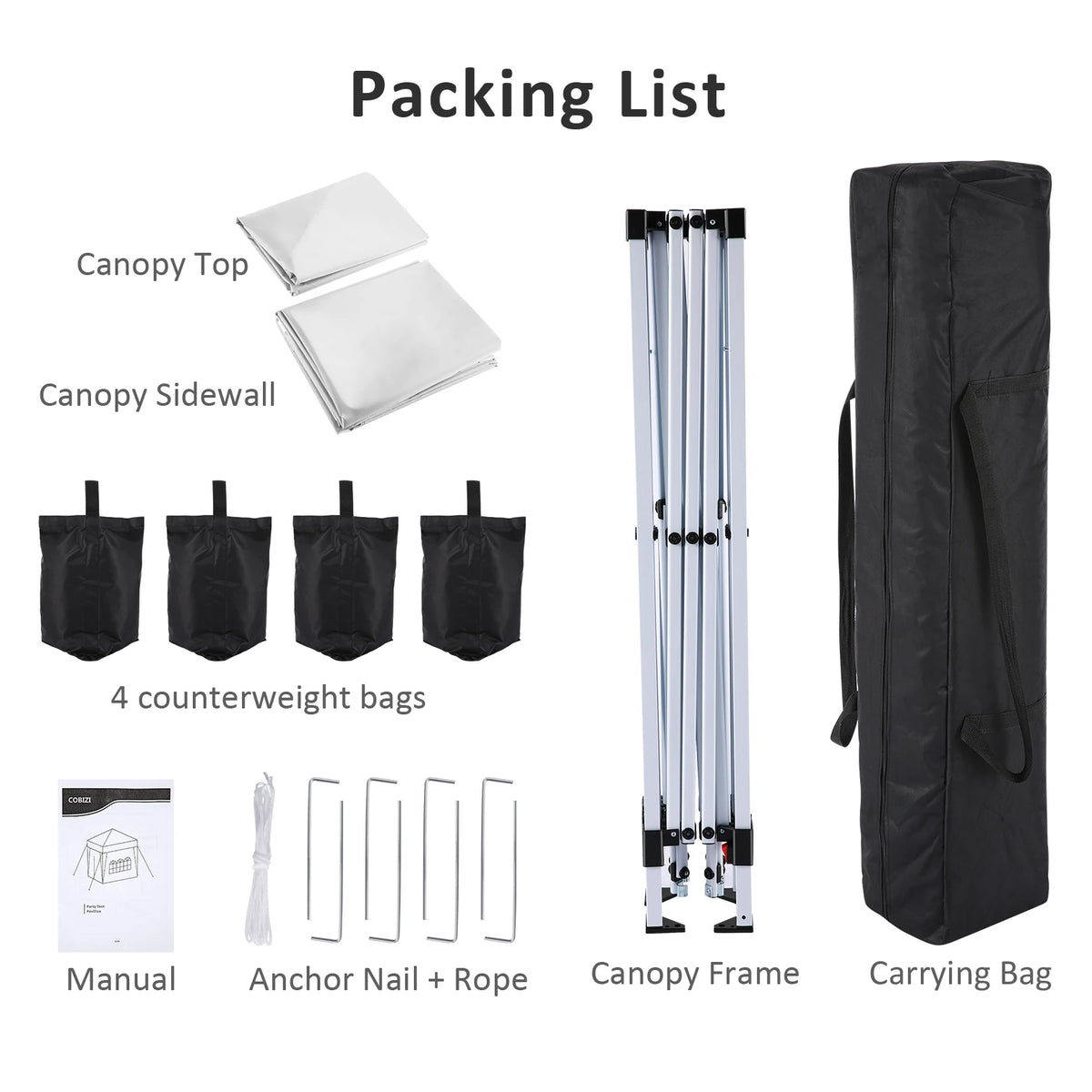 Tooluck Waterproof Pop Up Canopy Tent With Four Sidewalls