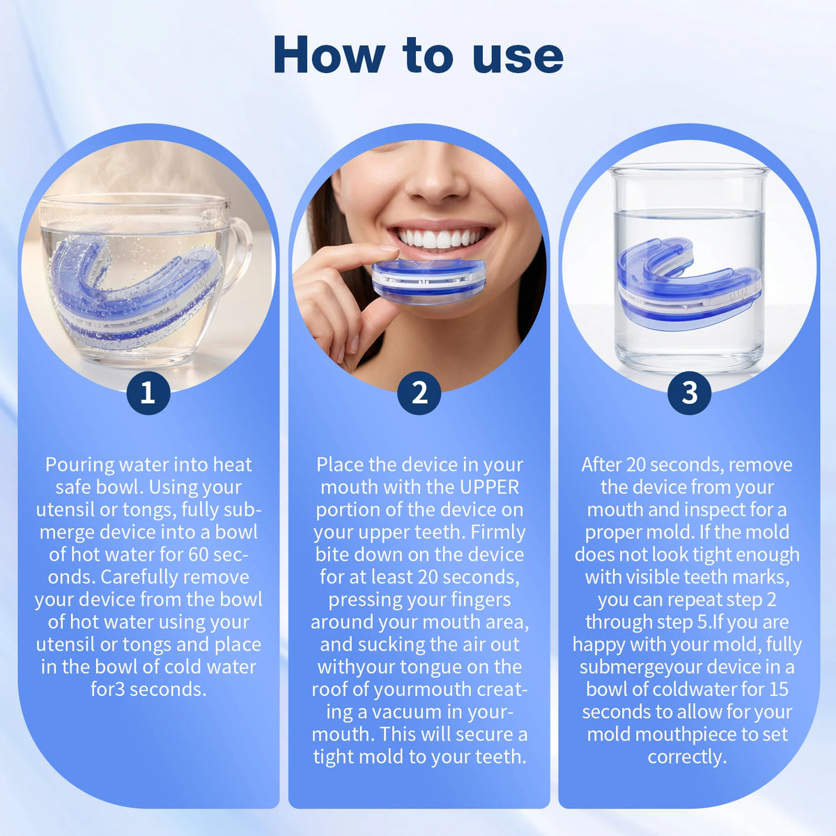 Adjustable Anti Snoring Mouthpiece Custom Fit Night Guard For Adults