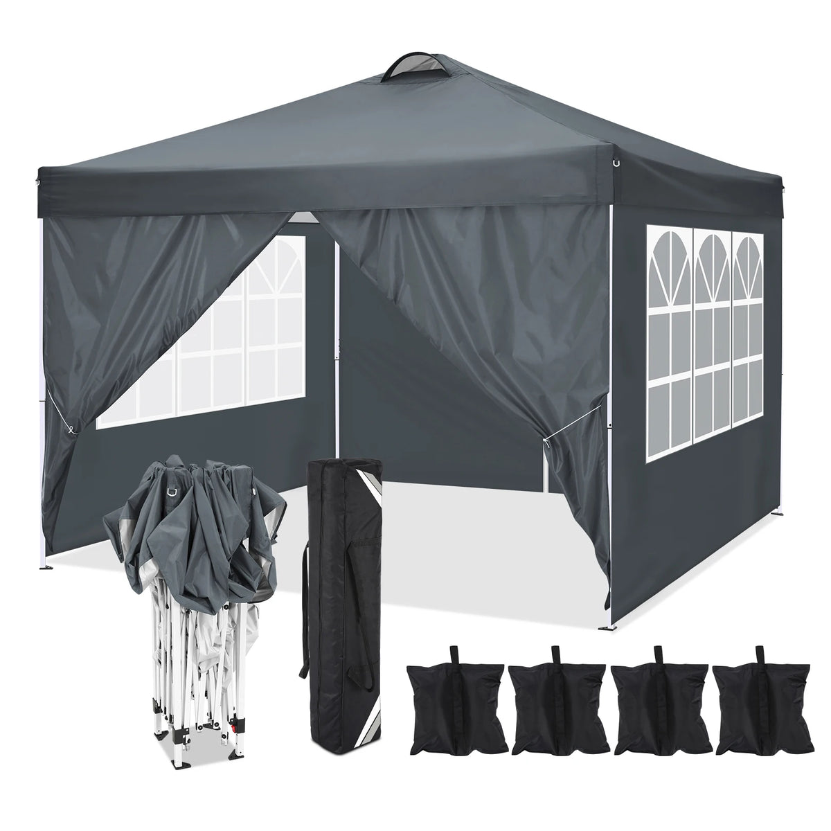 Tooluck Waterproof Pop Up Canopy Tent With Four Sidewalls