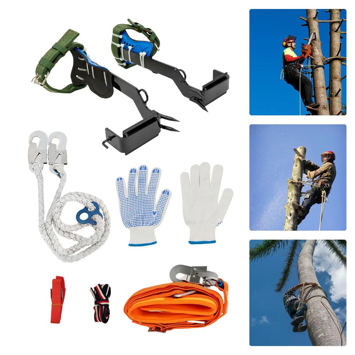 Professional Steel Tree Climbing Ascension Gear Set For Outdoors