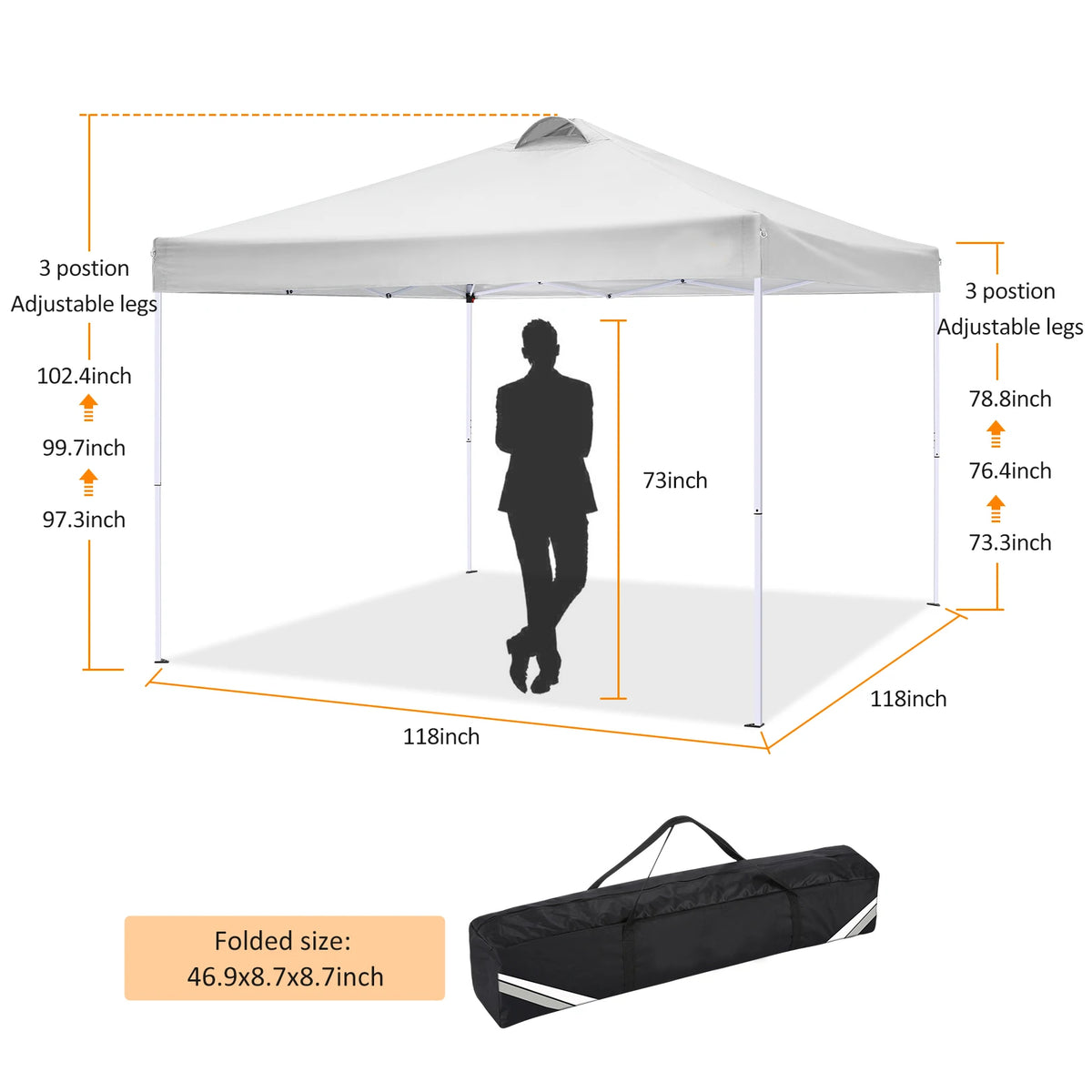 Tooluck Waterproof Pop Up Canopy Tent With Four Sidewalls