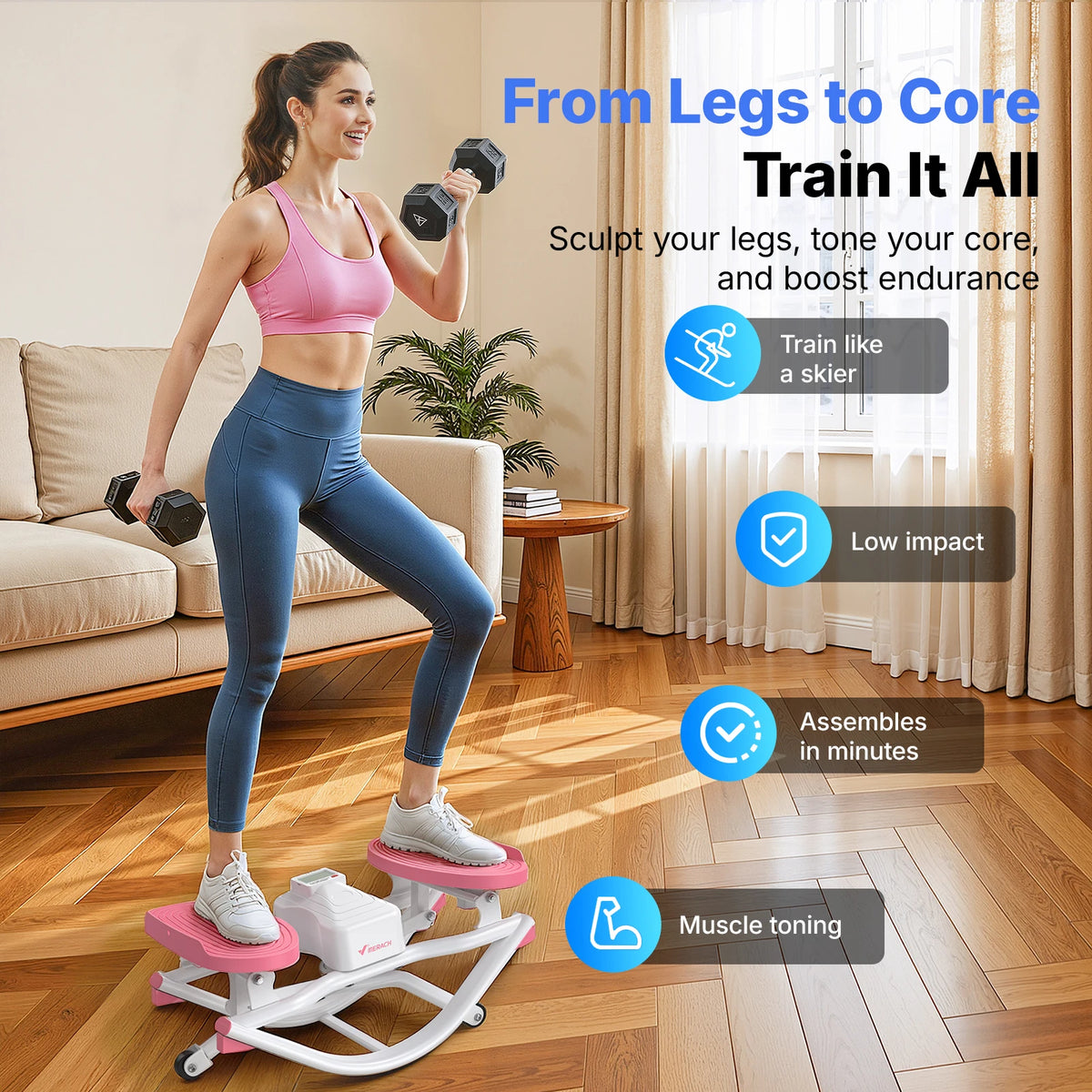 Merach Rocking Stepper Ab Twister Board Silent Core Exercise Equipment