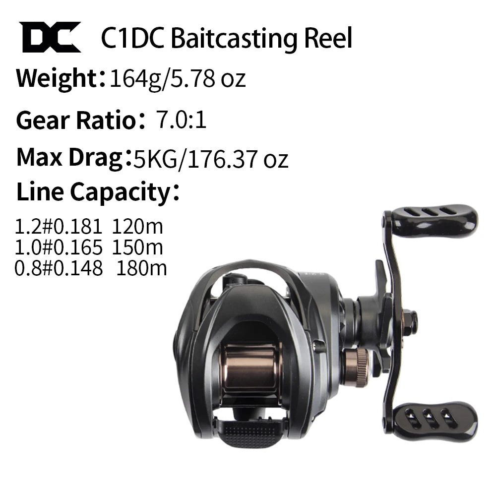 FishingFans C1DC Baitcasting Reel With Digital Control For Long Casting