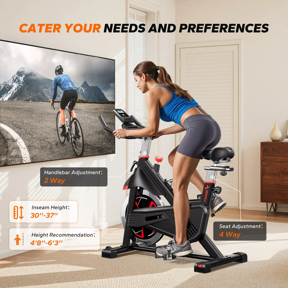 Merach Indoor Cycling Bike With Magnetic Resistance And Bluetooth