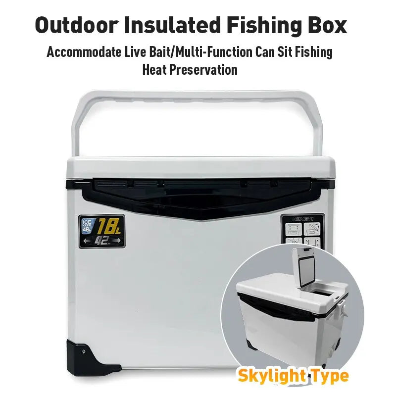 LEYDUN Portable Fishing Cooler Box With Tackle Storage