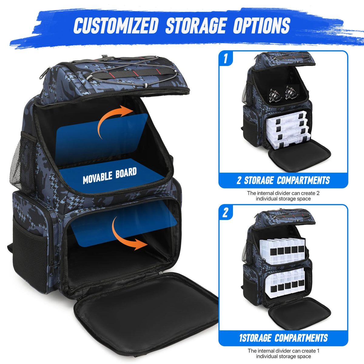 Fishing Tackle Backpack Cooler With Rod Holders And Rain Cover