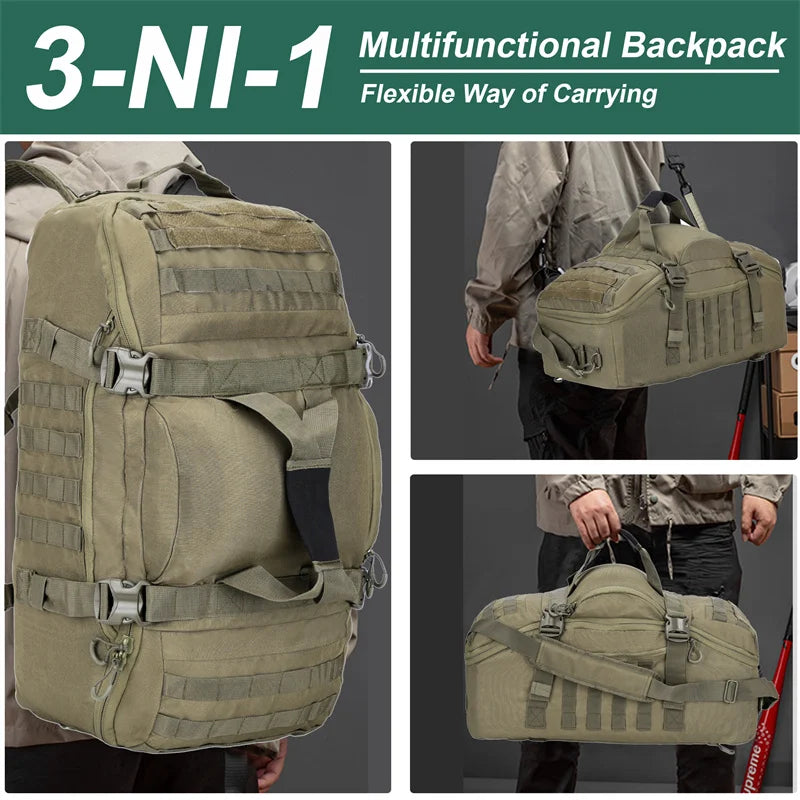LQARMY Tactical MOLLE Backpack for Hiking Camping Travel and Mountaineering