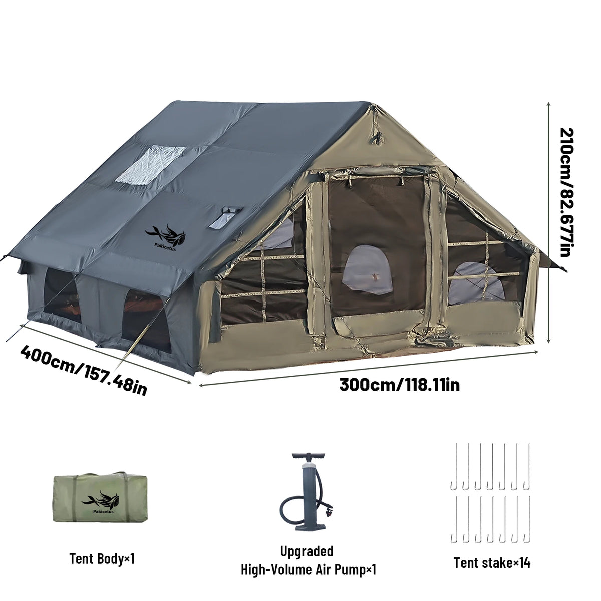 Inflatable Camping Tent With Air Pump And Skylight