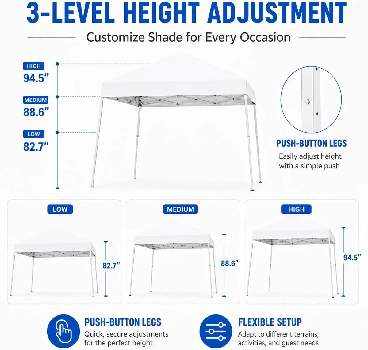 Tacleekii Heavy Duty Pop Up Canopy Instant Outdoor Gazebo Shelter