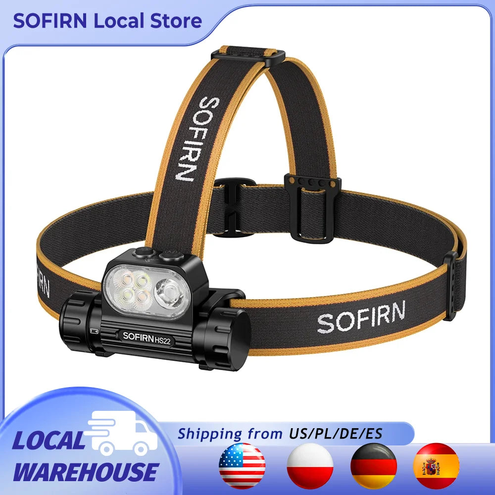 Sofirn HS22 Headlamp 2500 Lumen Adjustable Color Temperature Dual Switch