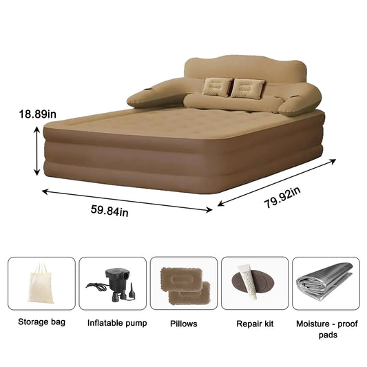Two Person Built In Inflatable Camping Mattress PVC Thickened Design