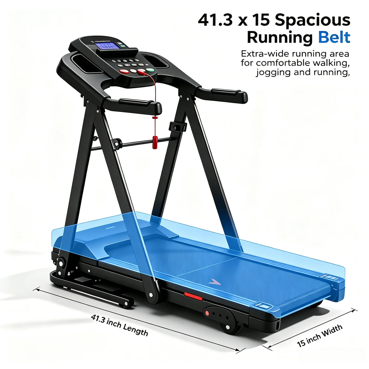 Foldable Electric Treadmill With LCD Display And Adjustable Incline