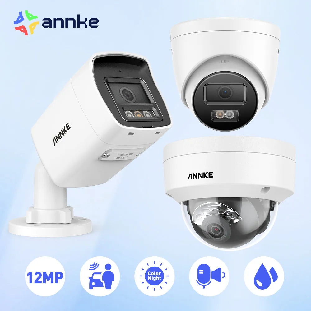 Annke 12MP 3K PoE Outdoor Security Camera With Night Vision