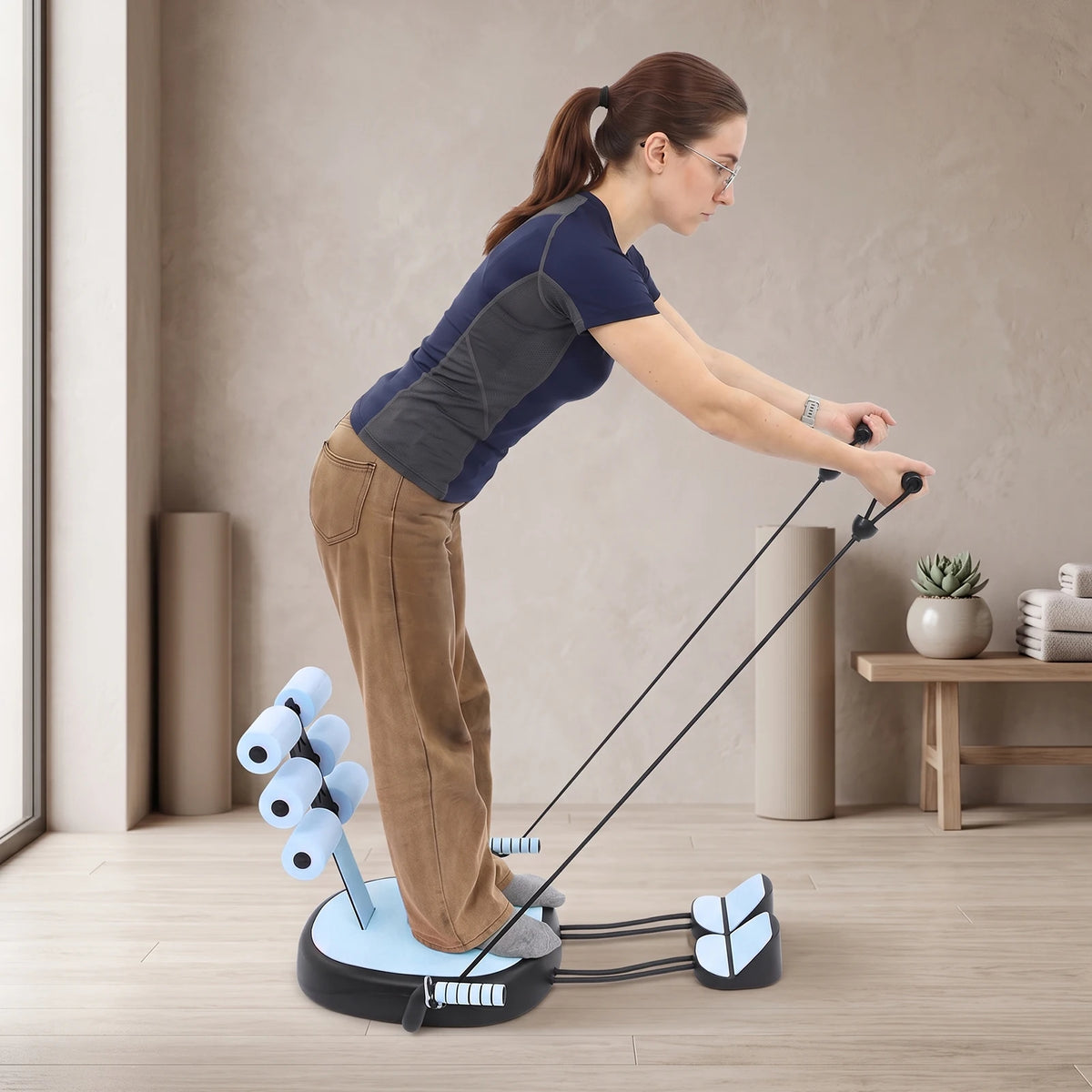 Multifunctional Sit Up Bench With Pull Ropes And Foam Pad