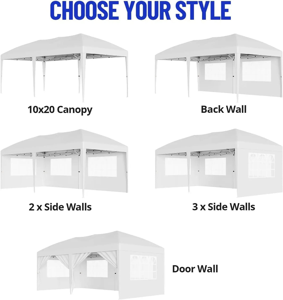 Garvee Folding Waterproof Pop Up Canopy Tent With Window Sidewalls