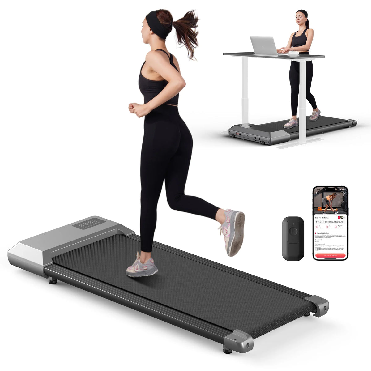 Superun 2.5HP Electric Treadmill With Bluetooth App Tracking