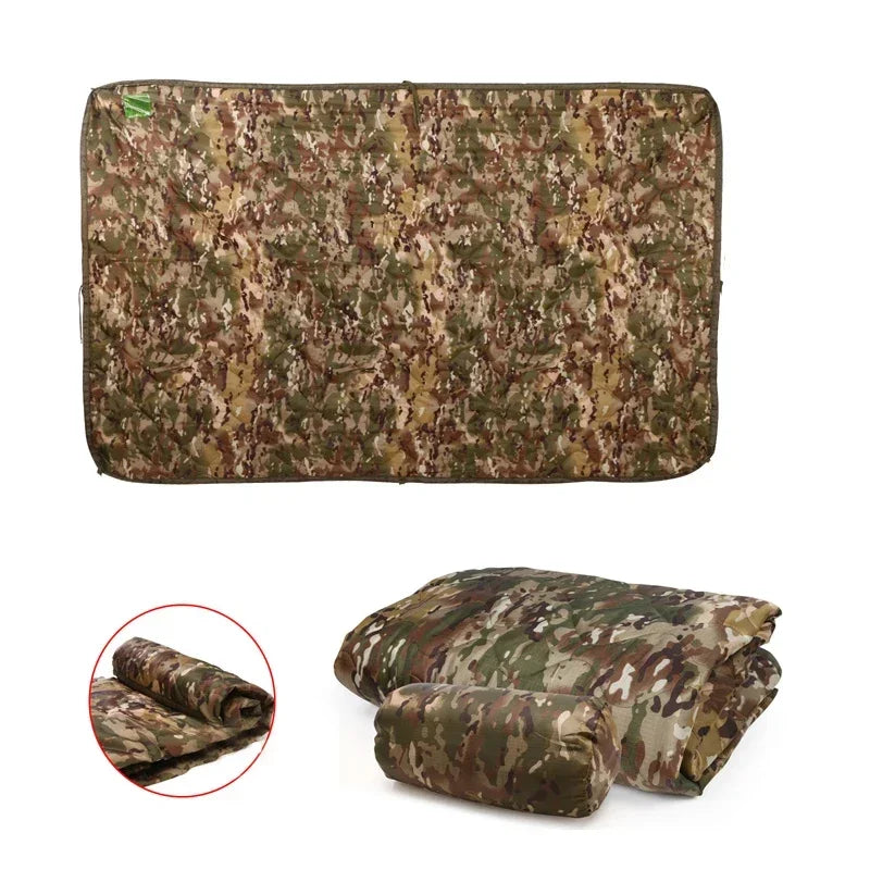 Tactical Army Poncho Liner Camouflage Water Repellent Woobie Blanket