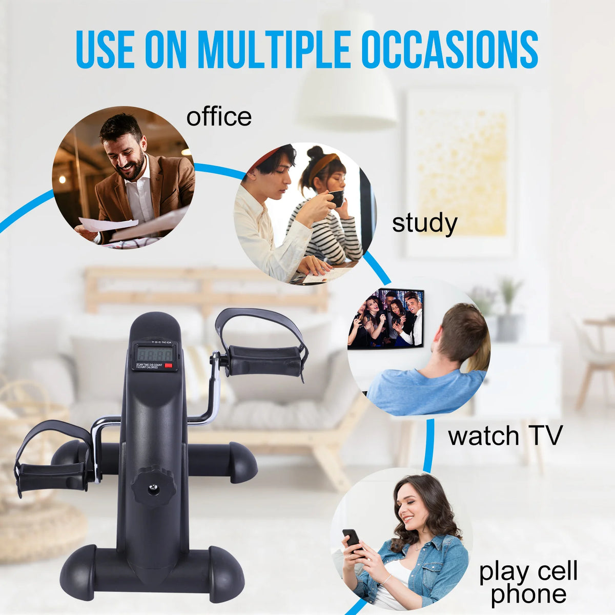 Multifunctional Under Desk Pedal Exerciser Bike With LCD Screen Display